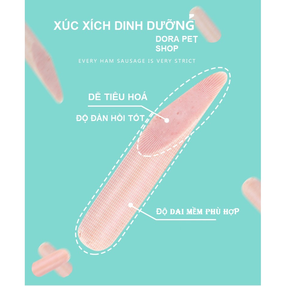 XÚC XÍCH DINH DƯỠNG RAU CỦ CHO CHÓ MÈO
