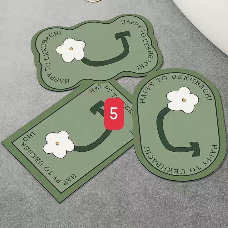 Combo 3 thảm lau chùi chân thấm nước chống trượt mix 3 hình decor phòng xinh KT 40X60 cm