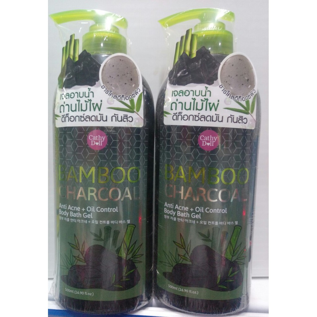 SỮA TẮM THAN TRE CATHY DOLL BAMBOO CHARCOAL ANTI ACNE+OIL CONTROL BODY BATH GEL 500ML