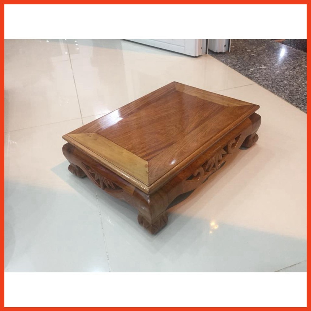 Bàn osin gỗ hương, kích thước 20x30cm cao 12,5cm, thích hợp kê vật dụng cho trang thờ thần tài thổ địa ngày tết | BigBuy360 - bigbuy360.vn