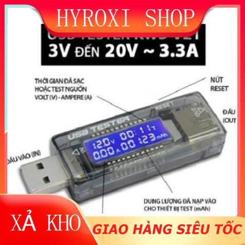 Thiết bị test pin sạc, củ sạc, đo dòng điện, check dung lượng pin KWS-V21 HYROXISHOP