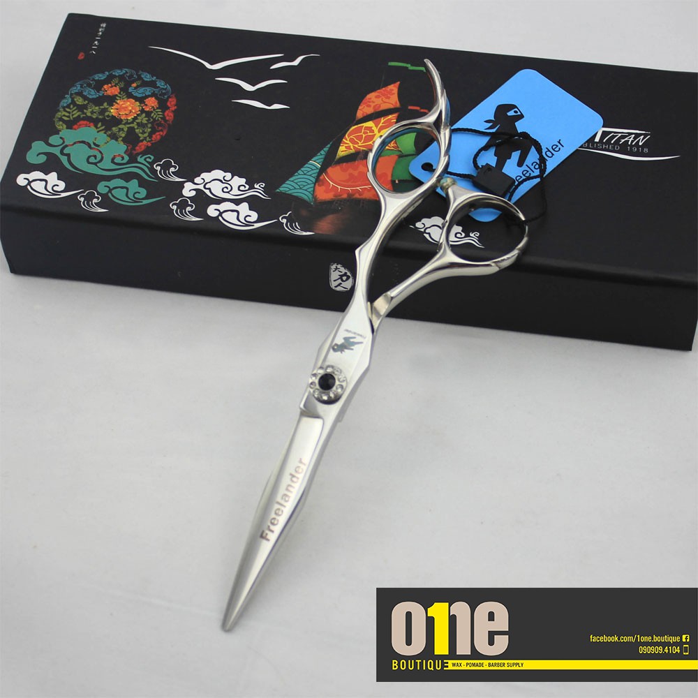 Kéo cắt tóc FREELANDER 6inch,  quai vênh KO-07 chuyên dùng cho barber / salon