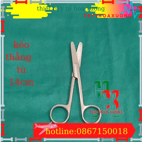 [ Hàng Cao Cấp ] Kéo Y Tế Thẳng Hai Đầu Tù 14cm Parkistan - Kéo Cắt Thuốc 14cm