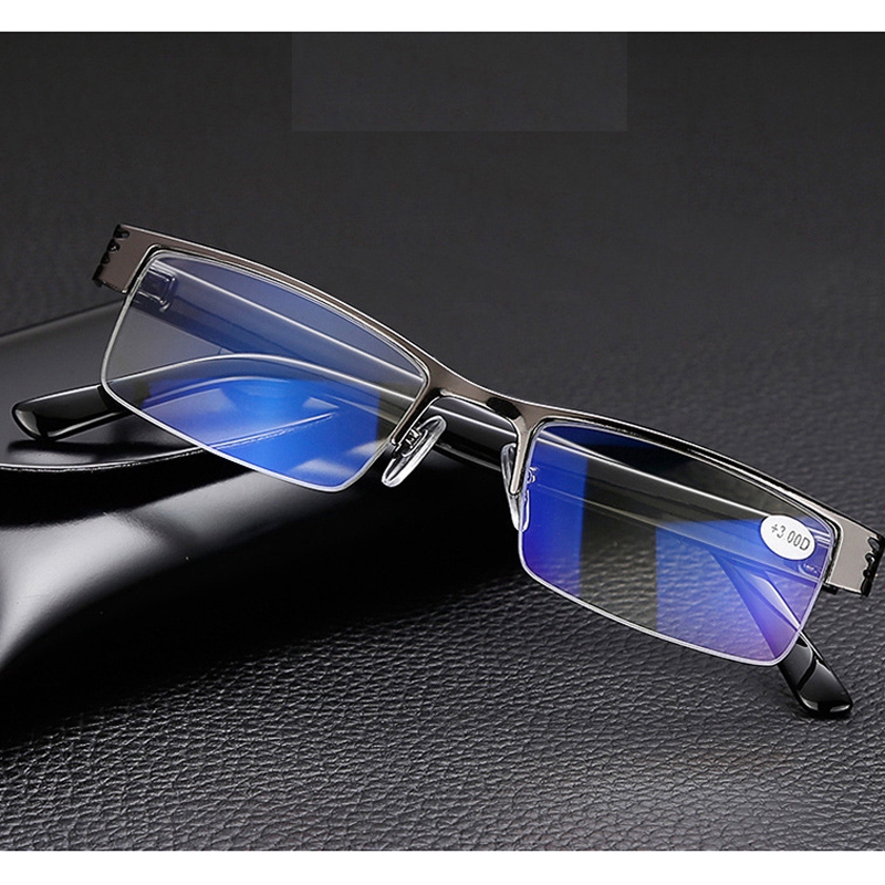 Kính đọc sách gọng kim loại nửa gọng phong cách cổ điển