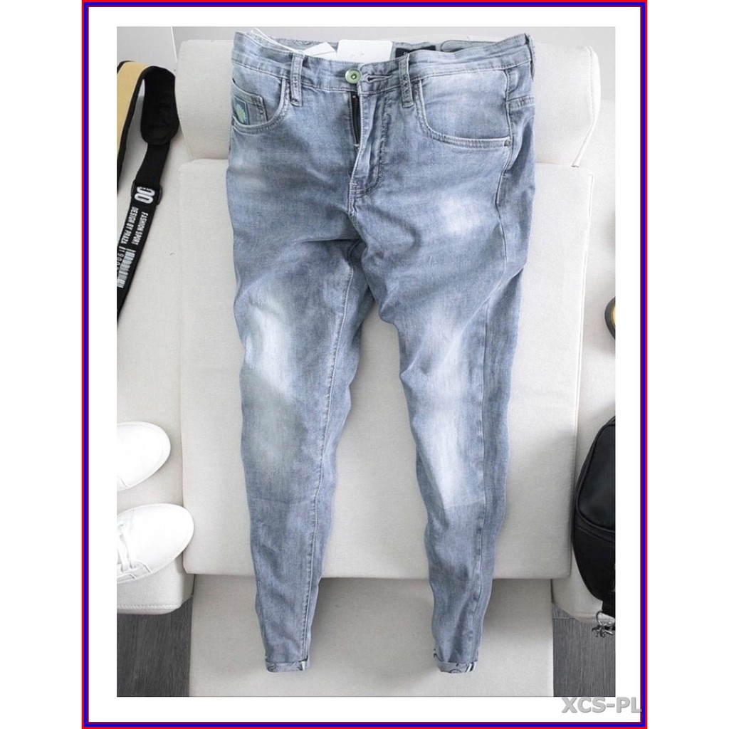 Quần jean nam cao cấp xanh bạc xước nhẹ 5678 không xù lông, không ra màu, chất giãn tốt 5n.3.136