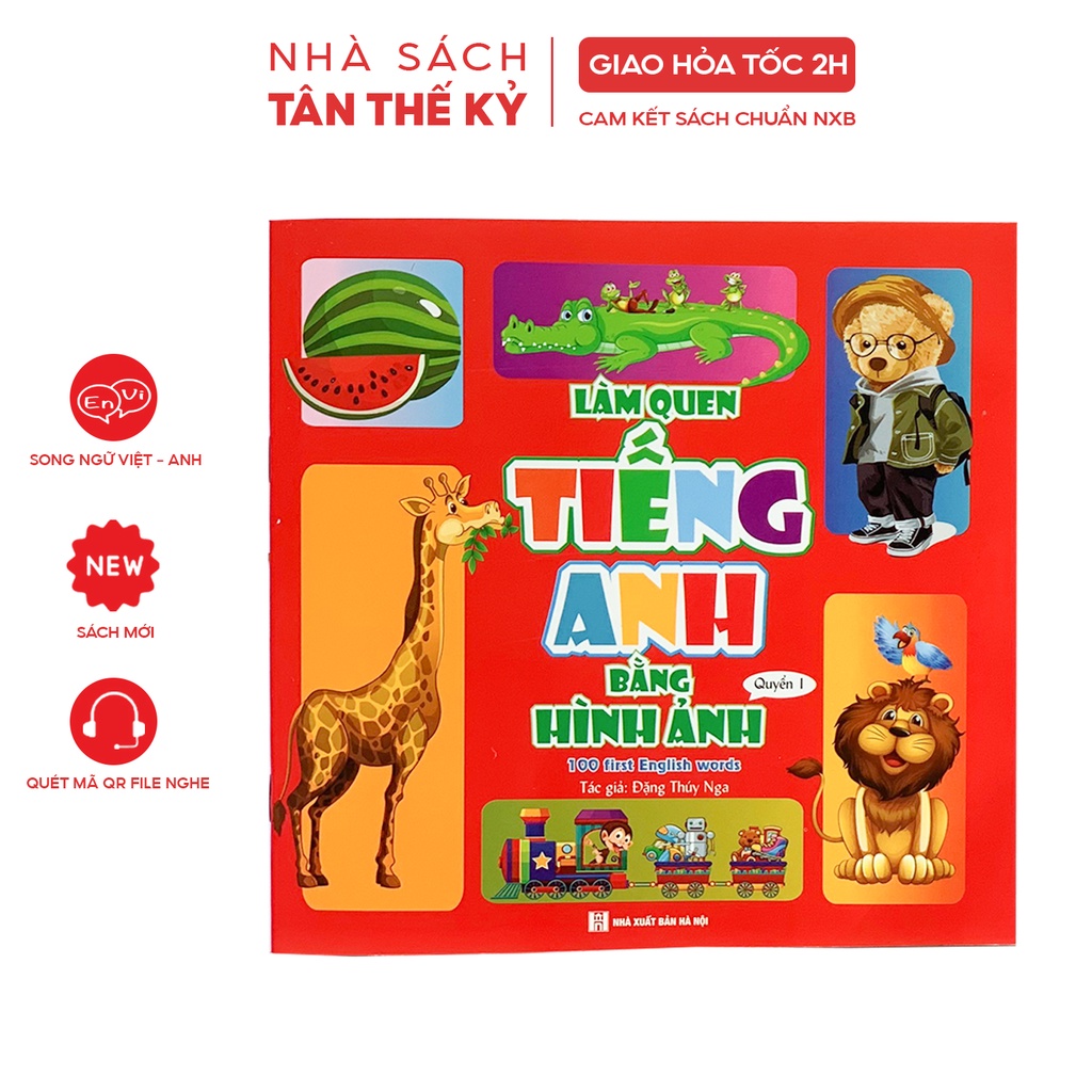 Sách - Làm quen tiếng anh bằng hình ảnh 100 first English words song ngữ Việt Anh (Bộ 2 cuốn)