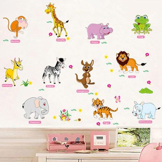 Decal dán tường thú tiếng anh 02