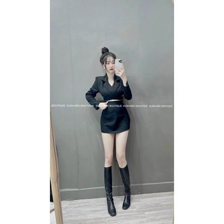 (SHOP BIGSIZE nữ 50kg đến 90kg ) Set vest (croptop) tay dài sang trọng