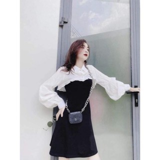 Set váy hai dây kèm sơmi
