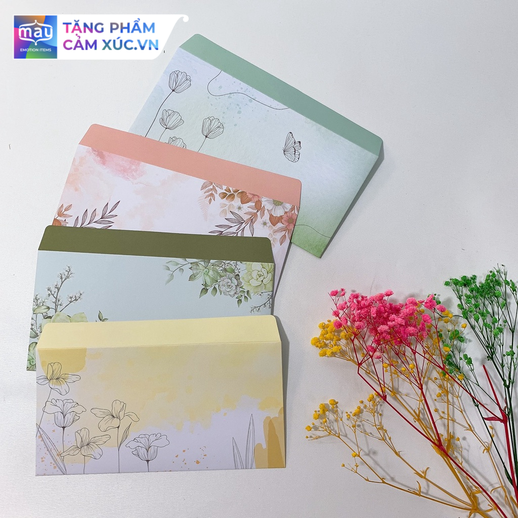 Phong bì A6 (11x22cm) set 10 chiếc nhiều màu