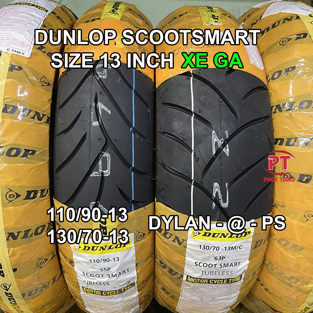 Vỏ Dunlop xe ga SH Airblade Vario Lead SH Mode Vespa GTS Primavera Sprint. Dunlop D115 - D307 - D604 - K330 - SCOOTSMART