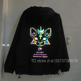 Aó khoác dù phản quang mèo Bastet