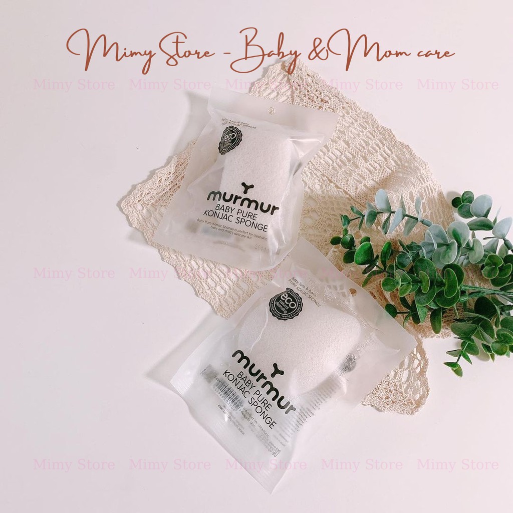 Bông Tắm Hữu Cơ MURMUR Organic 100% Natural Konjac Sponge An Toàn Cho Bé