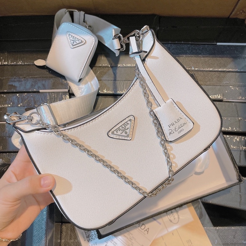 Set túi đeo chéo Pra da xước kèm túi nhỏ bao đẹp fullbox