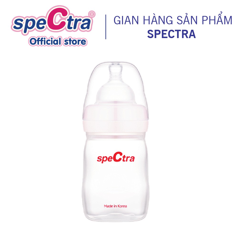 Bình Sữa PP Cổ Rộng Spectra 160ml Chính Hãng Có Núm Ti Size S