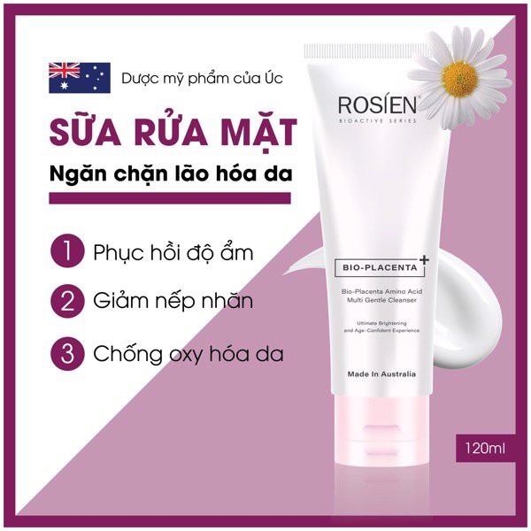 Sữa rửa mặt chống lão hoá - Rosien Bio Placenta Amino Acid Multi Gentle Cleanser 120ml