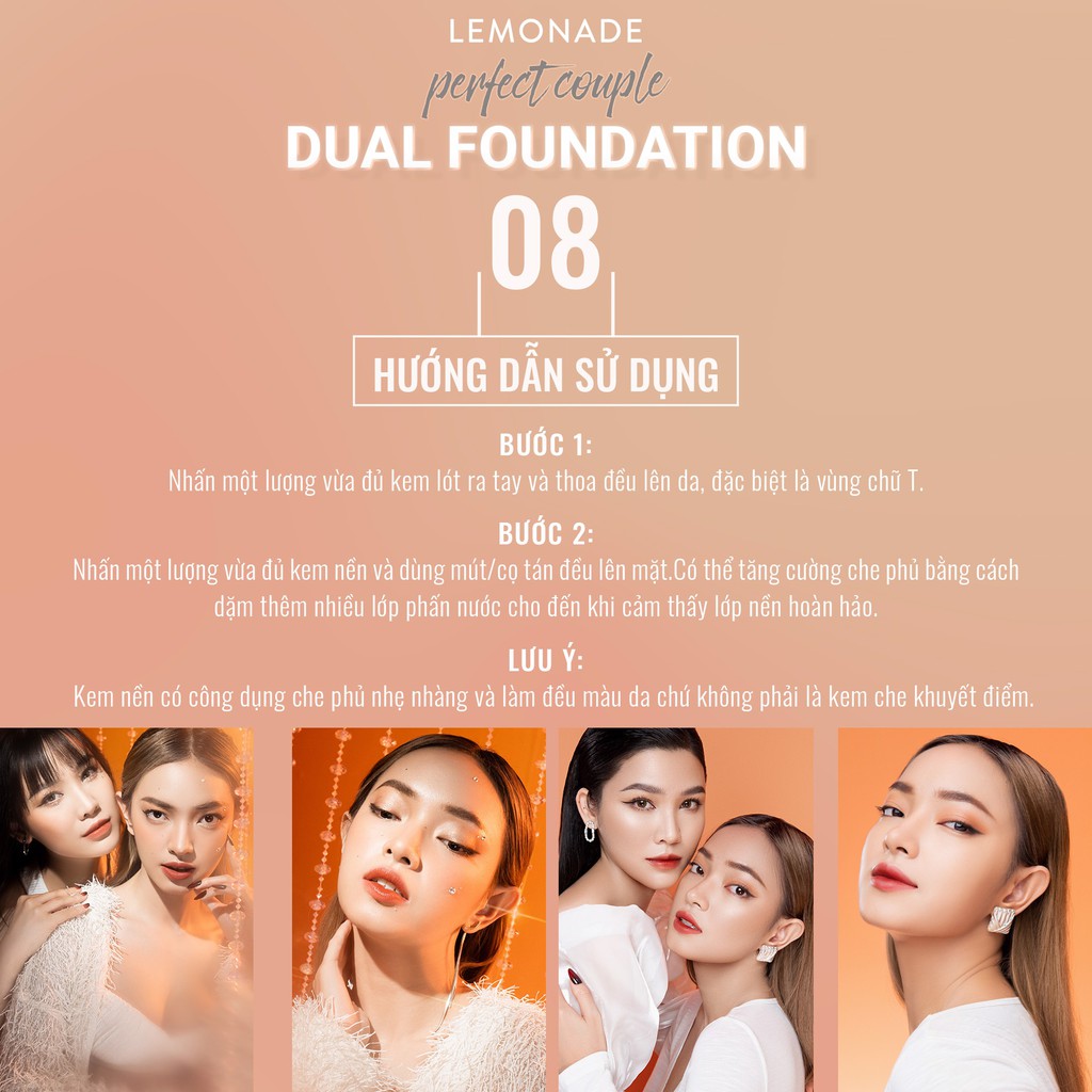 Kem Nền Lemonade Kết Hợp 2 Trong 1 30g Perfect Couple Dual Foundation Trúc Cosmetics | BigBuy360 - bigbuy360.vn