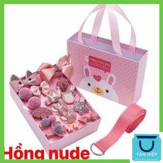 Hộp kẹp tóc cho bé gái 18 chi tiết mới kèm túi xách