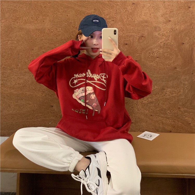 Áo nỉ hoodie dáng rộng Day Dream Pizza chất nỉ ngoại dày ấm mềm mịn phong cách thời trang Hàn Quốc | BigBuy360 - bigbuy360.vn