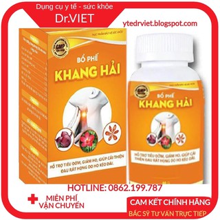 Bổ Phế Khang Hải 30g- Hỗ trợ bổ phế, hạn chế ho nhiều, giảm biểu hiện tăng tiết đờm dãi, giảm đau rát họng, khản tiếng