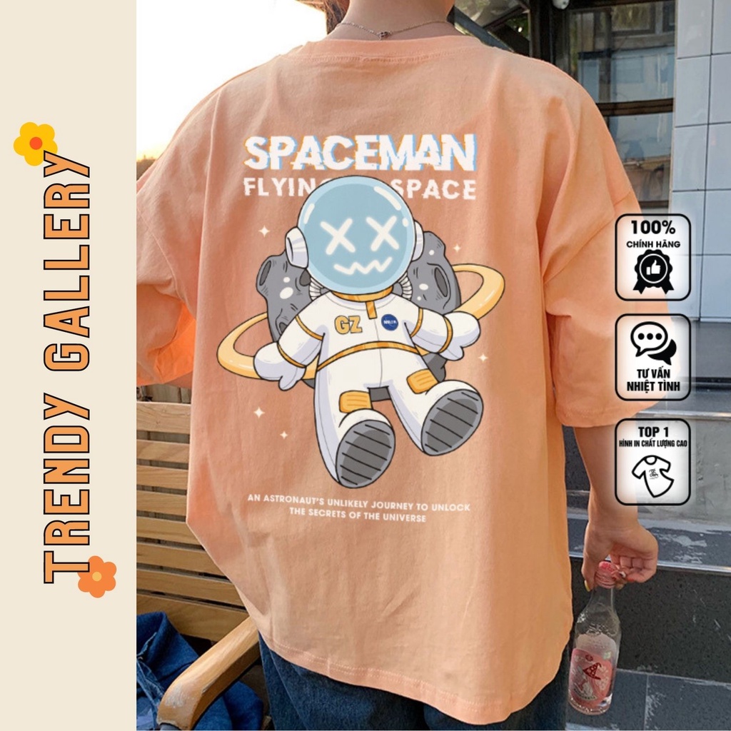 Áo Phông Nữ Form Rộng "Spaceman Flying In Space" Trendy Gallery, Áo Thun Tay Lỡ Basic Tee TV5069