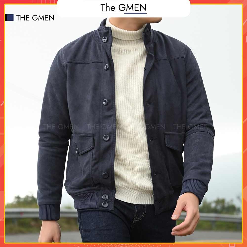 Áo khoác da lộn Suede Jacket Nam The GMEN thiết kế đơn giản chất liệu da lộn dày dặn