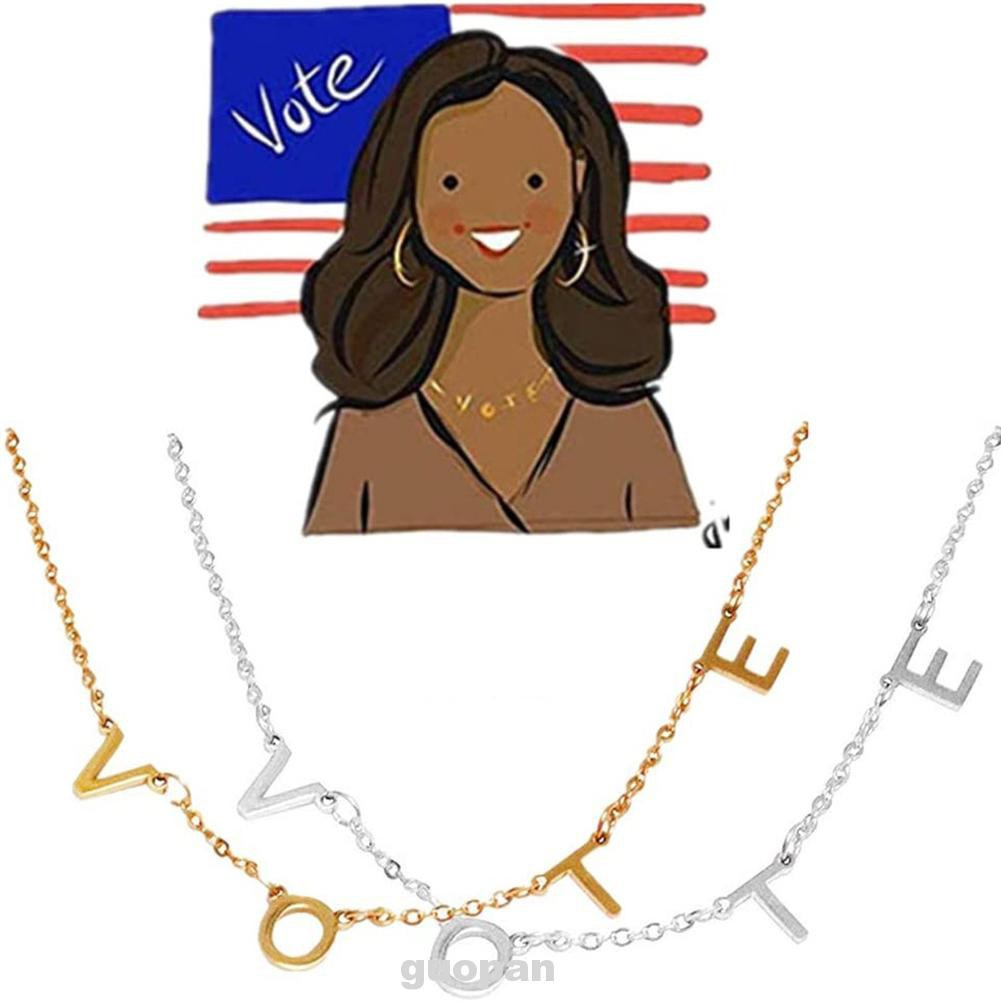 vòng cổ Thép Titan Mặt Khắc Chữ Michelle Obama Vote 2020 Thời Trang Cho Nữ