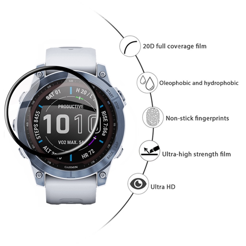 Set 3/1 Miếng Dán Bảo Vệ Màn Hình 3D Cho Garmin Fenix 7 7S 7X 6 Pro Venu 2 2S SQ Vivoactive 4 4S 3