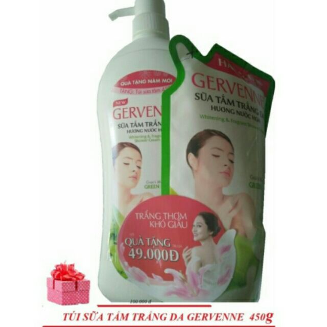 Sữa tắm trắng da Gervenne 900g