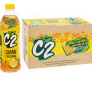 Thùng 24 chai Nước Trà Xanh C2 Hương Chanh 500ml
