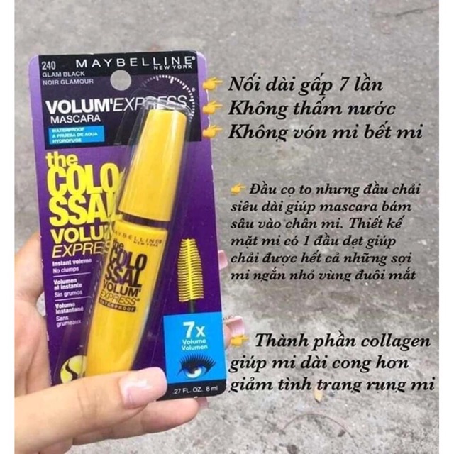 Mascara chuốt dày mi Maybeline The Colossal Volum' Express Mascara 7X🧚‍♀️