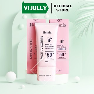 Kem chống nắng HEMIA dưỡng trắng nâng tone SPF50+ 100% tự nhiên, Thấm mướt nhanh, mịn màng nhập khẩu chính hãng Hàn Quốc