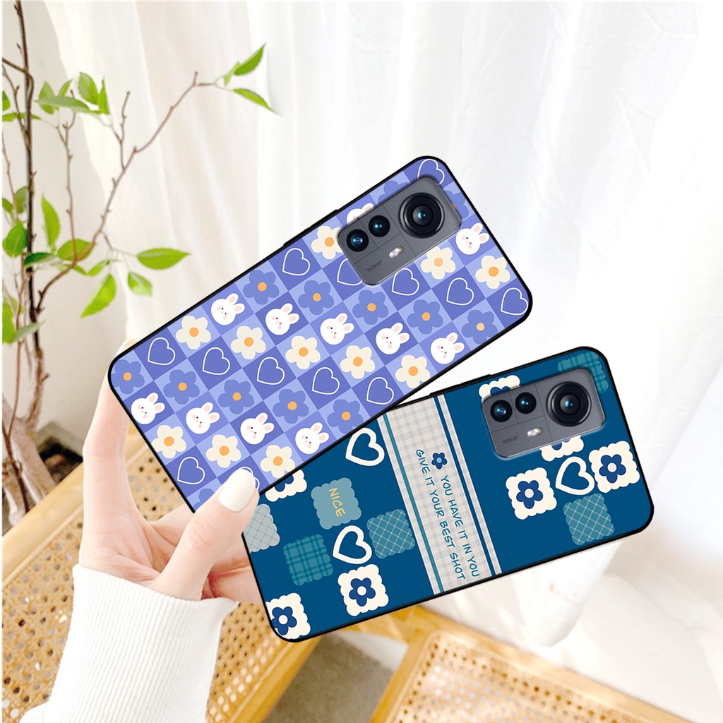 Ốp lưng Xiaomi 12 / Xiaomi 12 Pro in hoạ tiết caro trái tim đen trắng, gấu bear cute đáng yêu