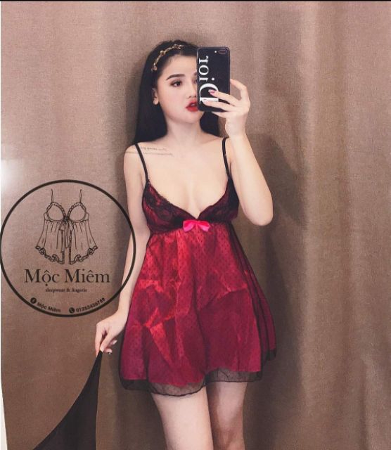 váy ngủ dáng baby doll 2 lớp