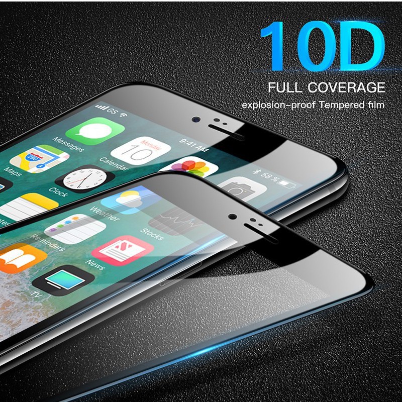 Kính cường lực 10D bảo vệ toàn màn hình cho iPhone XS max X XR 8 7 6 6s Plus 11 Pro max 12Promax 12mini