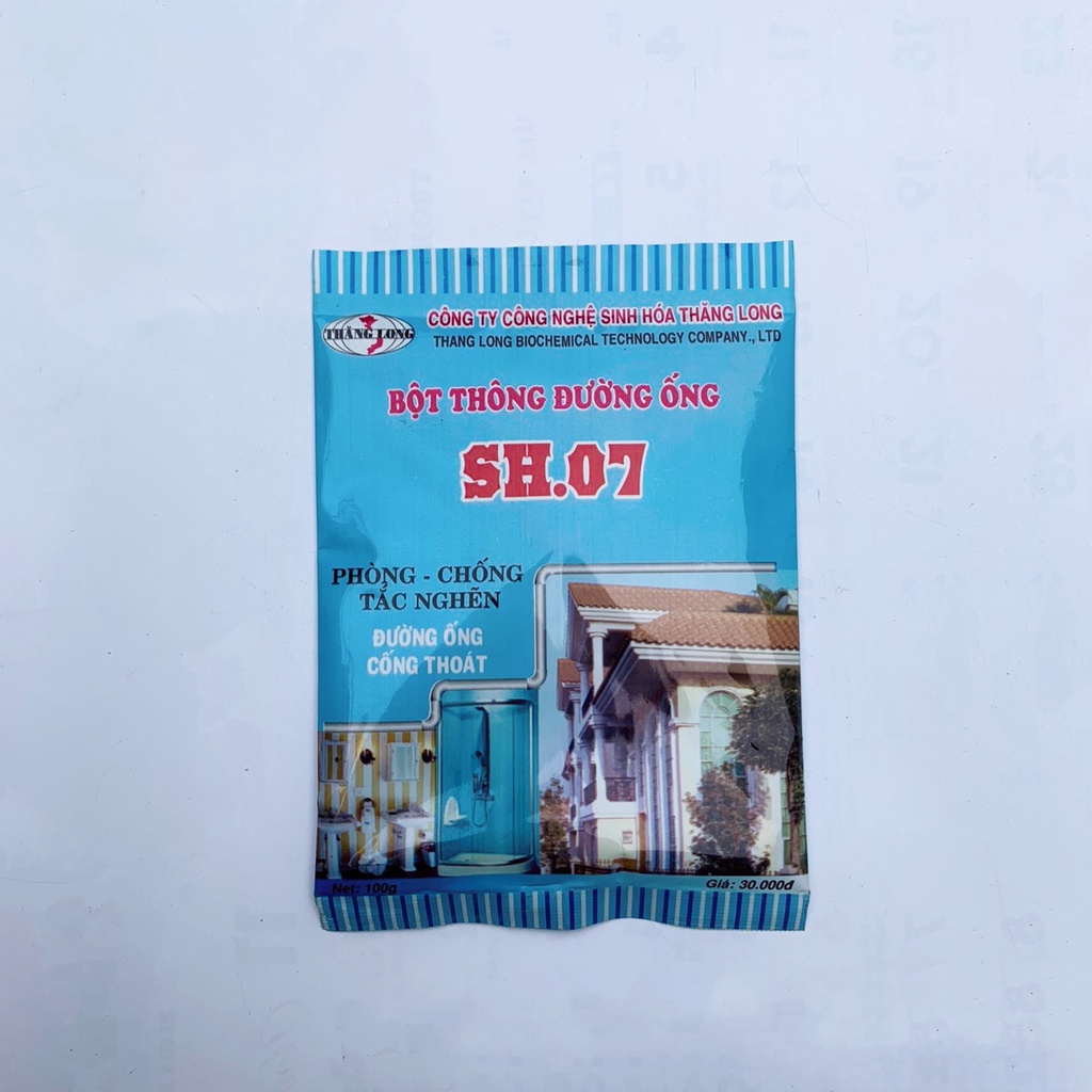 Bột Thông Cống - Bột Thông Cống Cực Mạnh SH07, Hiệu Quả 100% Thông Tắc Đường Ống, Bồn Rửa Bát, Bồn Cầu