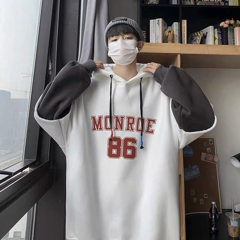 Áo Khoác Hoodie Nam Nữ PHong Cách MONREO 86 Phối Tay Hai Màu Đẳng Cấp Hoot Trend Shop Valentina