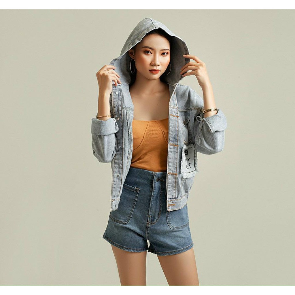 Áo jean nón thêu cao cấp nữ L2 Store chống nắng free size