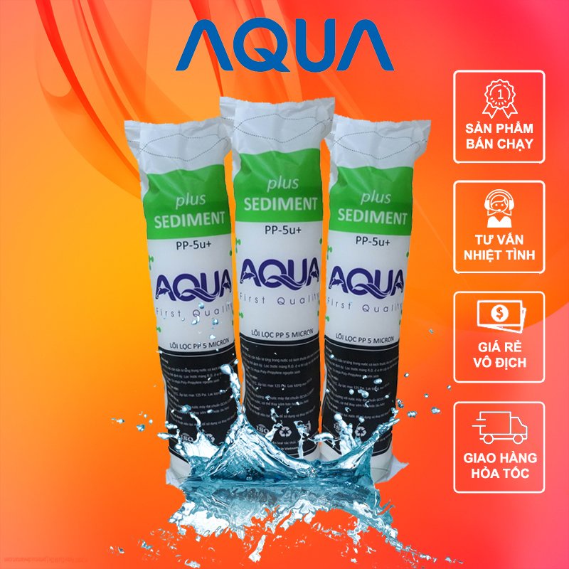 Bộ 3 Lõi Lọc Nước Thô AQUA 123 Chính Hãng