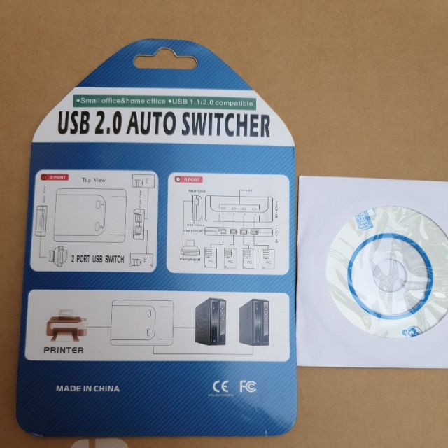 Bộ chia sẻ máy in 1 ra 2 auto ( 2 máy tính dùng chung 1 máy in)