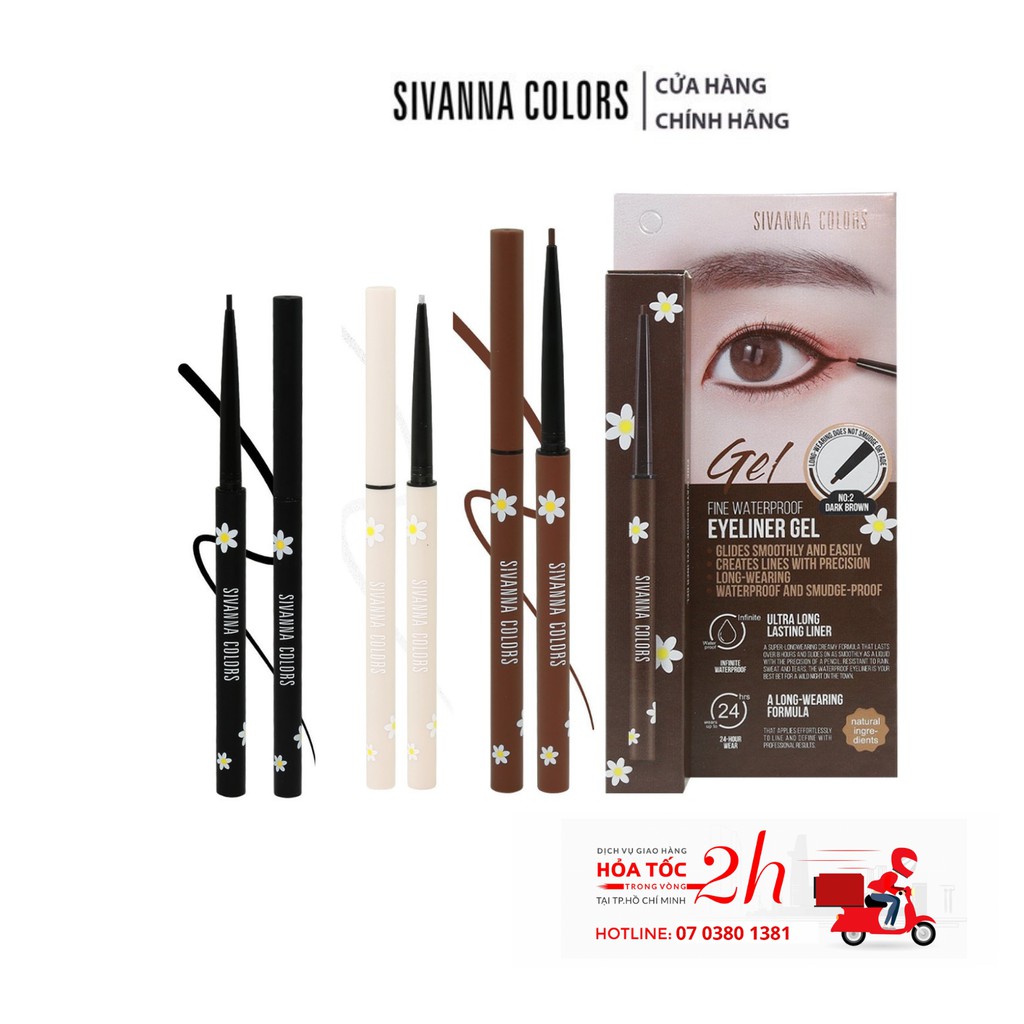 Chì Kẻ Mí Mắt SIVANNA Eyeliner HF772 (Trắng - Nâu - Đen)