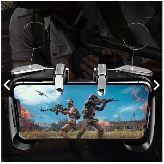 Tay cầm chơi game PUBG, Rules Of Survival kèm nút bắn joystick kim loại AK-16