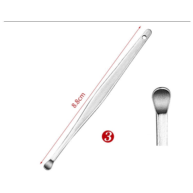 Bộ dụng cụ lấy ráy tai cao cấp inox 6 món - bộ ngoáy tai bằng thép không gỉ an toàn cho cả gia đình