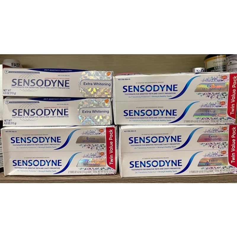 Kem Đánh Răng Sensodyne Extra Whitening Dành Cho Răng Bị Ê Buốt - Hàng Mỹ