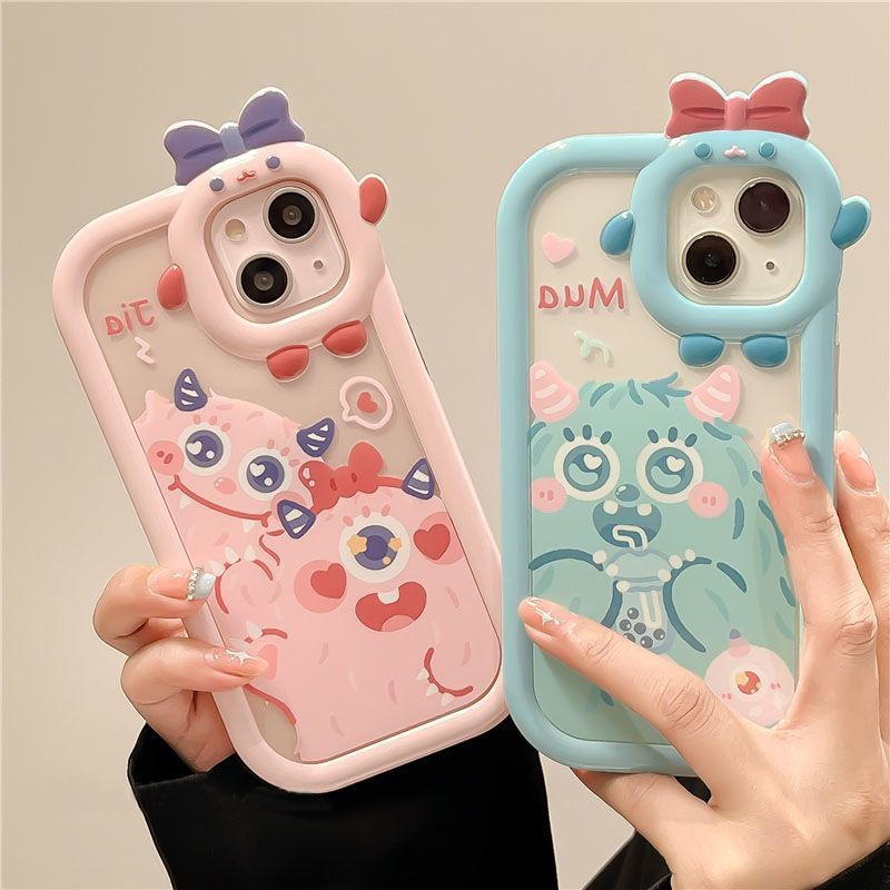 Ốp Điện Thoại Trong Suốt Hình Quái Vật Cho iPhone 14 13 12 11 Pro Max X XR Xs Max 8 7 6 6s Plus SE 2020