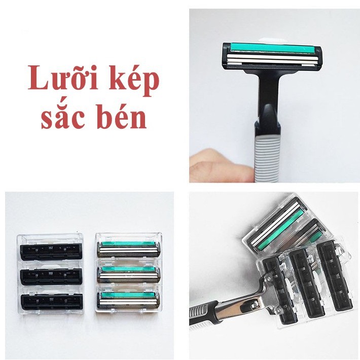 Bộ dao cạo râu 36 lưỡi kép cao cấp - dụng cụ cạo râu 2 lưỡi