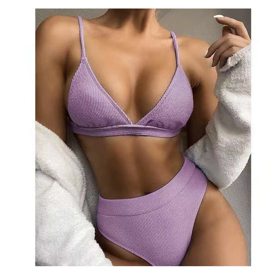 Bộ Đồ Bơi 2 Mảnh Cạp Cao Che Khuyết Điểm Thun Gân Co Gĩan | BigBuy360 - bigbuy360.vn