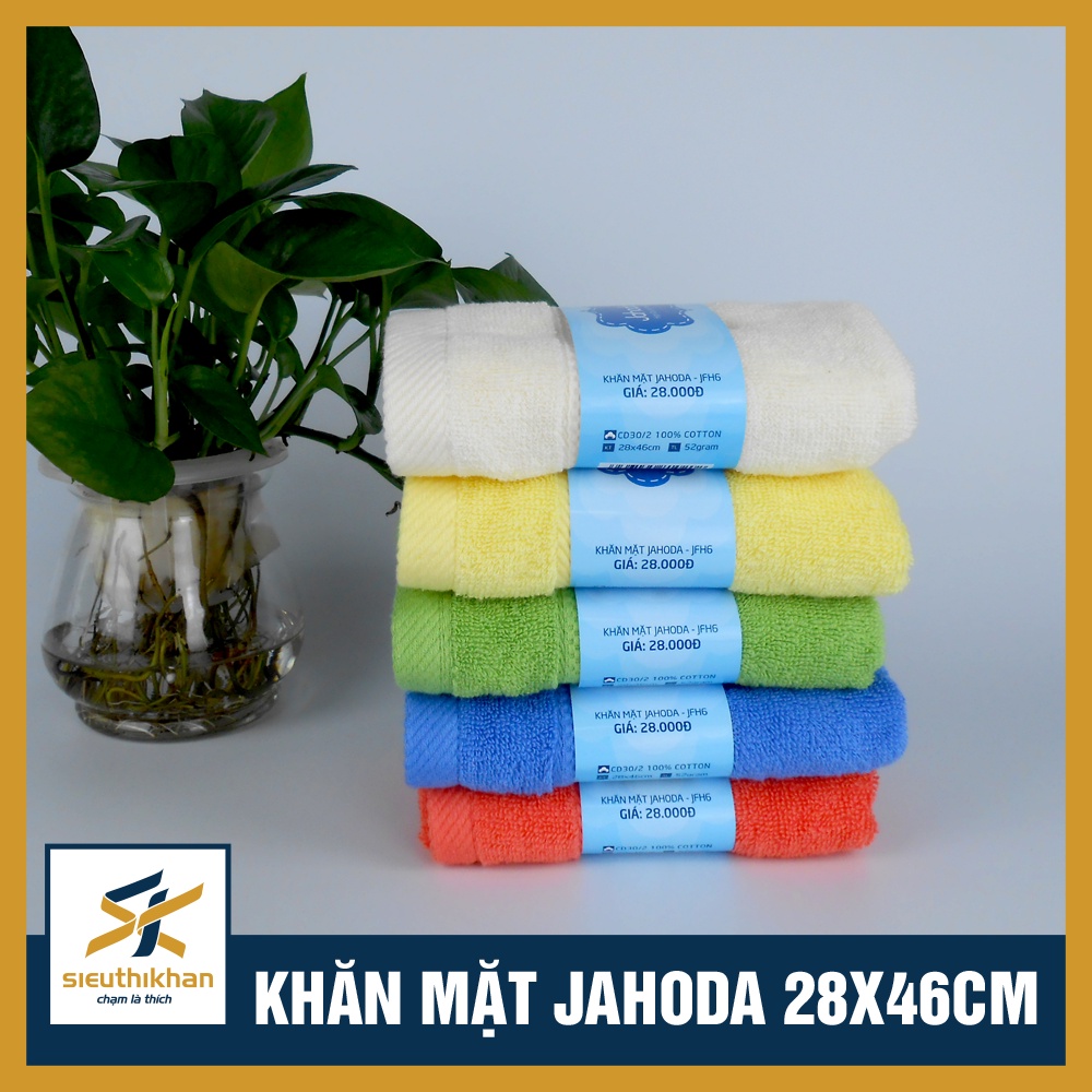 Khăn mặt Jahoda JFH6 kích thước 28x48cm - Khăn lau mặt 100% cotton thấm nước, nhanh khô | SIÊU THỊ KHĂN