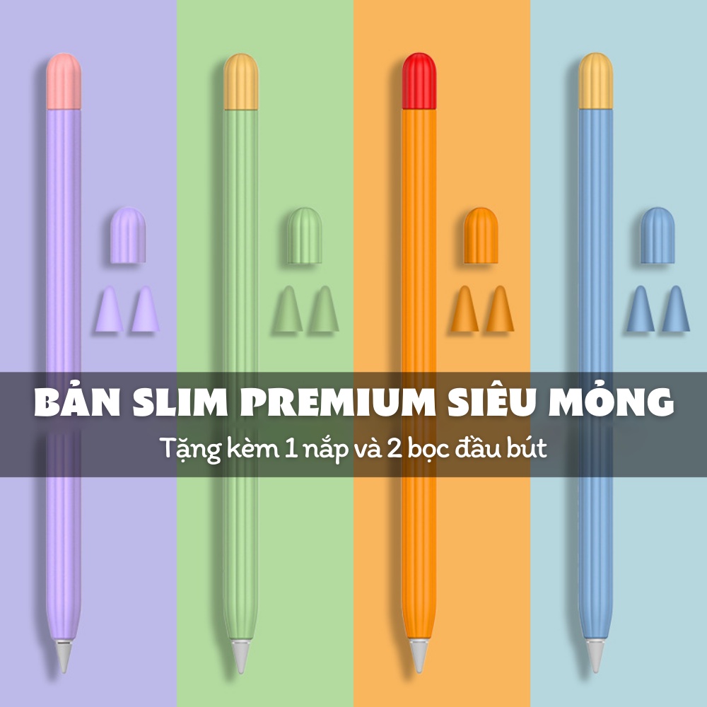 Bọc silicon, vỏ, case dành cho Apple Pen 1/2 + Stylus Gen 2 Pro, vẫn có thể hít vào cạnh iPad và sạc không dây