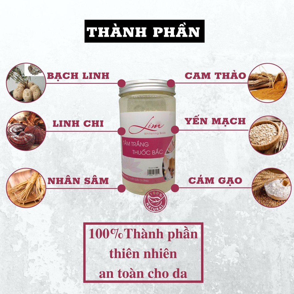 Bột Tắm Dưỡng Trắng Da Thảo Dược Thiên Nhiên LIM -Handmade- Da Trắng Mịn Màng Căng Mướt 100% Natural BeautyU Store | BigBuy360 - bigbuy360.vn